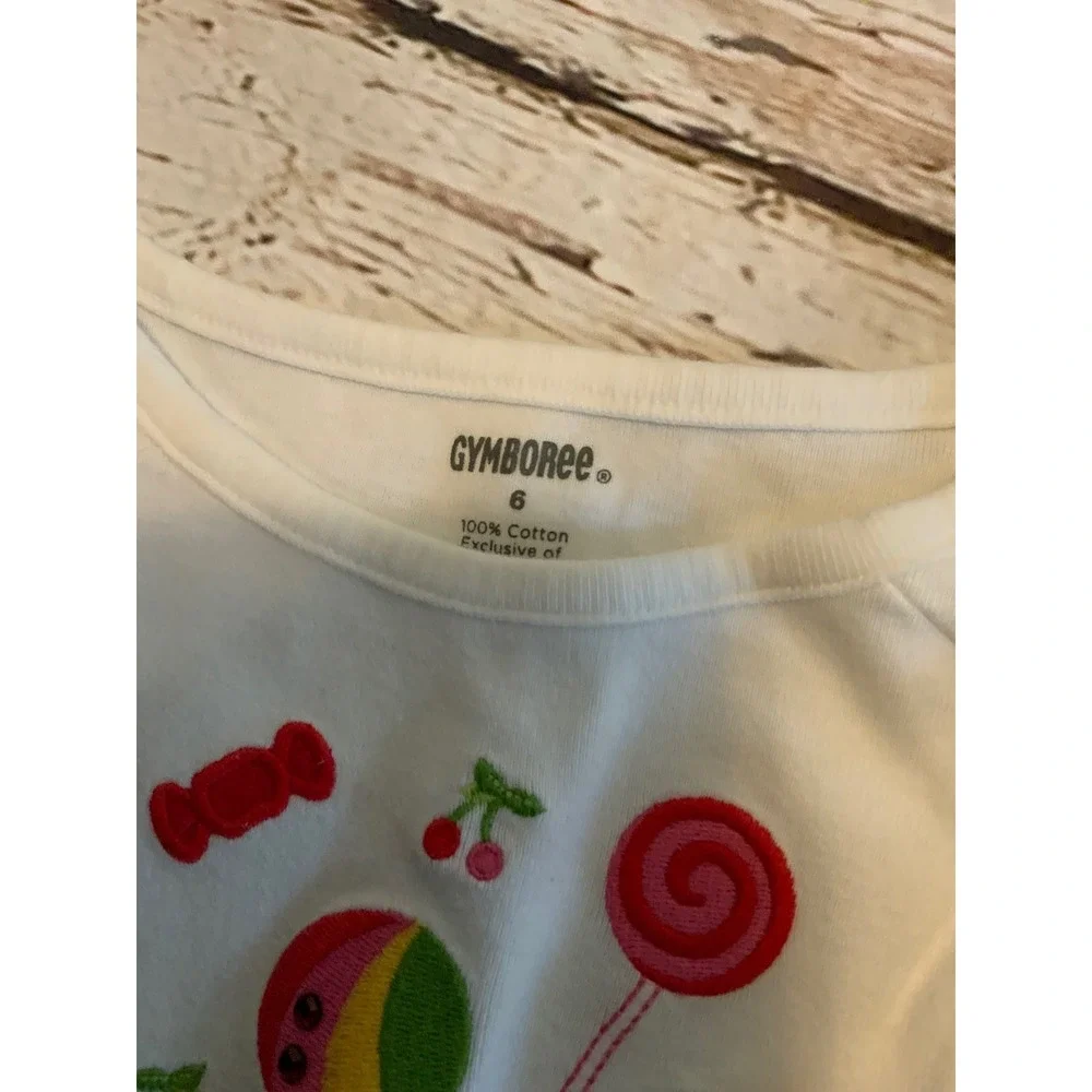 Gymboree Girls Size 6 Tank Top Bundle White Candy Flutter Sleeve Blue Polka Dot
